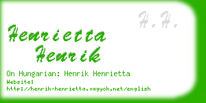 henrietta henrik business card